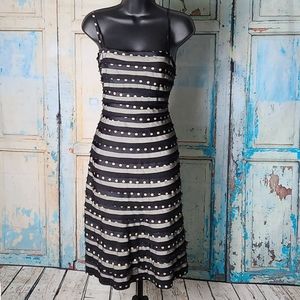 BCBGMAXAZRIA Dress Black And Gold Polka Dots Dress